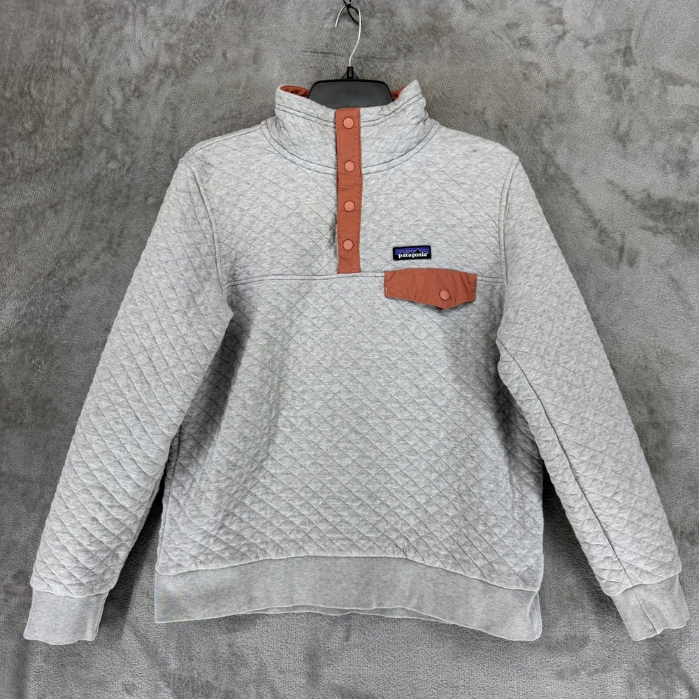 Patagonia Pullover Womens M 25282 Cotton Quilt Snap-T Grey EUC